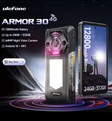Ulefone Armor 30 Rugged Phone 24G+512G 6.95″ 50MP/64MP Night Vision 12800mAh NFC