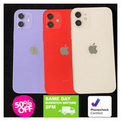 Apple iPhone 12 64GB/128GB – Black, Green, Red – Verizon, AT&T, T-Mobile