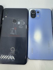 LOT OF 5 PHONES REVVL 7 5G X2 XIAOMI MI 11 LITE REALME X50 ALCATEL PARTS