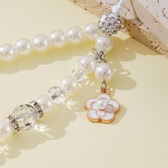 Beaded Pearl Phone Charm Cute Wrist Strap Handmade Crystal Beaded Camera Strap