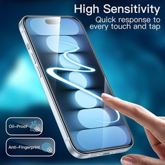 2PCS Screen Protector for iPhone 15 Plus 6.7 Inch Bubble Free Tempered Glass Cas