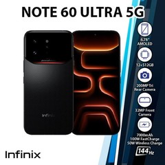 Infinix Note 60 Ultra Android Cell Phone (BLACK/12GB+512GB/Dual SIM/Unlocked)