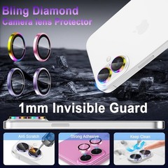 9H Hardness Camera Lens Protector for iPhone 16/16 Plus, Deep Purple
