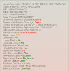 iPhone 14 Pro Max 256GB Unlocked Silver A2651 Cracked Screen LCD #H249