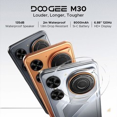 DOOGEE M30 4G LTE Rugged Phone Android 16 Waterproof NFC TWS Earbuds 6.88″ 120Hz