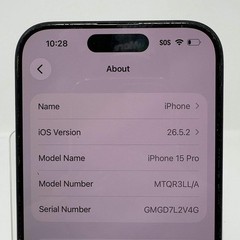 Unlocked Apple iPhone 15 Pro 256GB 26.5.2 Black MTQR3LL/A