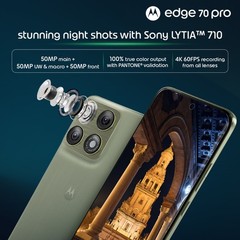 Motorola Edge 70 Pro 256GB Storage 12GB RAM Unlocked 5G | NFC| PANTONE Tea Green