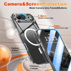 Never Yellow Transparent Magnetic Clear Case for iPhone Air 6.5” [2025] with Pr
