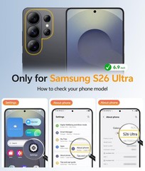 Translucent Matte Black Case for Samsung Galaxy S26 Ultra – Shockproof Military