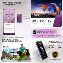 MOTOROLA Moto Edge 60 Pro 5G-Factory Unlocked-Global-12GB 256GB-Sparkling Grape