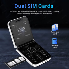 A50 PRO Flip Mobile Phone 2G GSM 2.4″ Display Auto Call Recorder Speed Dial 2 Si