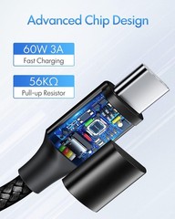 2-Pack 60W USB-C Fast Charger for iPhone 15 Pro Max, Samsung Galaxy S25, 6ft