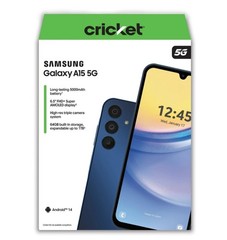 Cricket Wireless Samsung Galaxy A15 5G 64GB 50MP Prepaid Smart Phone, 🔒 🦗🆕