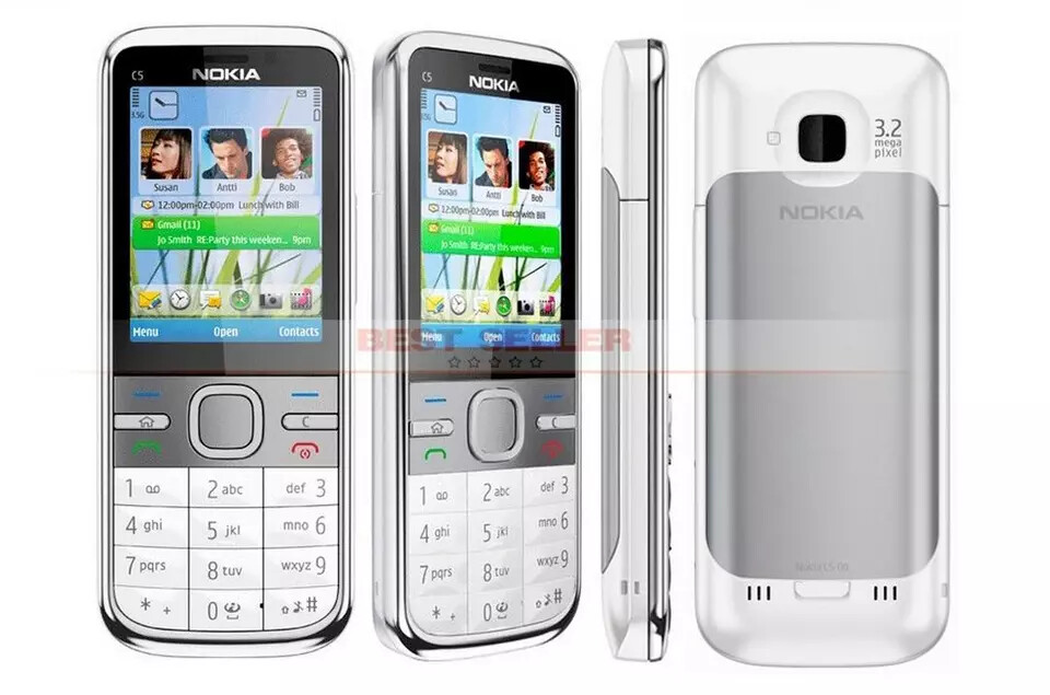 Nokia C5-00i 5MP Bar Style 3G WCDMA Dual Camera Bluetooth Long Original Phone