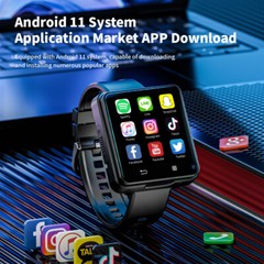 2.64″ Large Screen 4G Smart Watch Android 11 Dual Camera WIFI GPS 3GB + 32GB