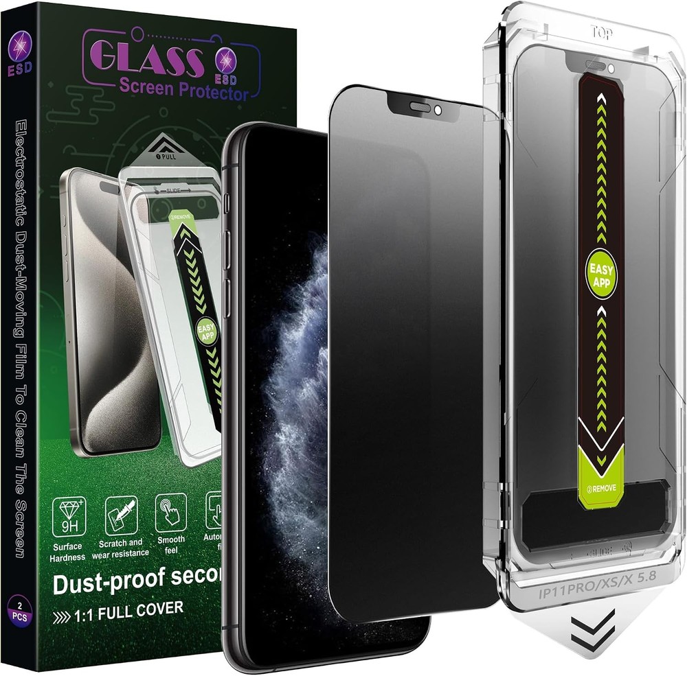 2PCS Matte Privacy Anti-Spy Screen Protector for iPhone X/XS/11 Pro 5.8 Inch Ful