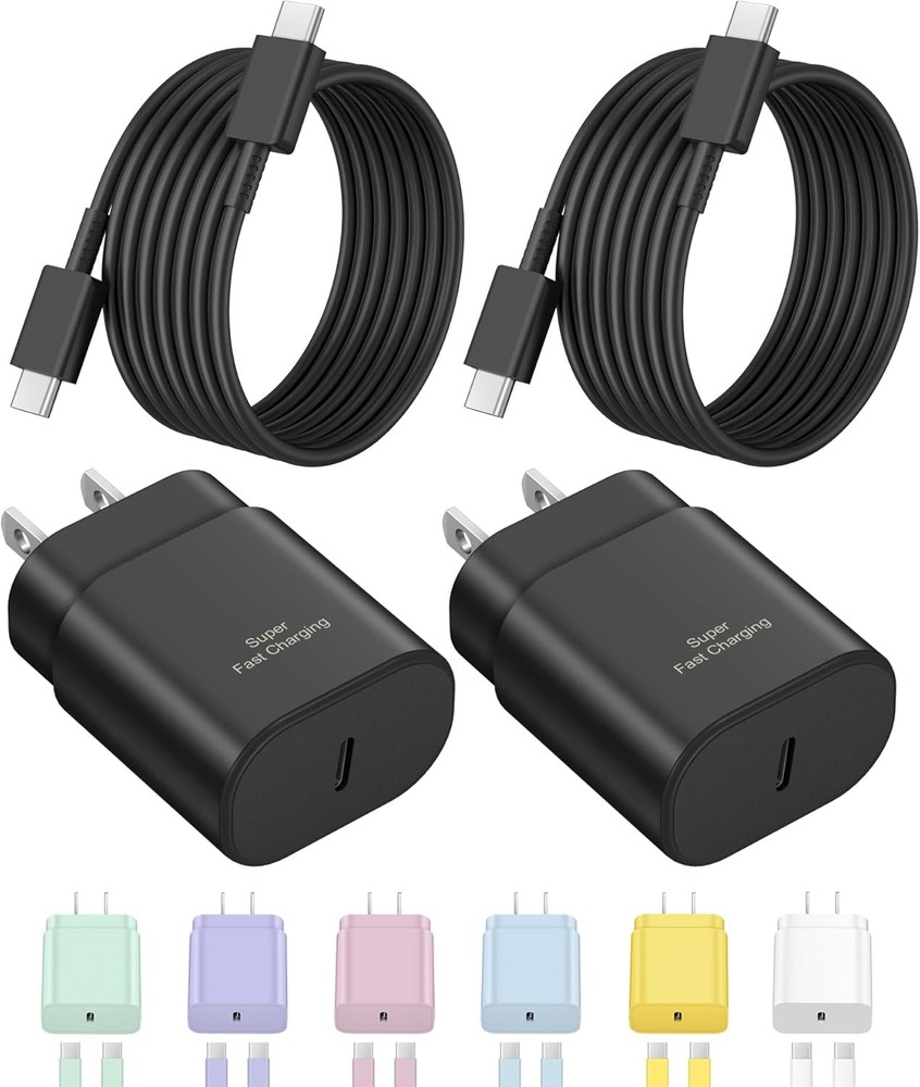 25W USB-C Fast Charger Adapter for iPhone 17, Samsung Galaxy S25/S24