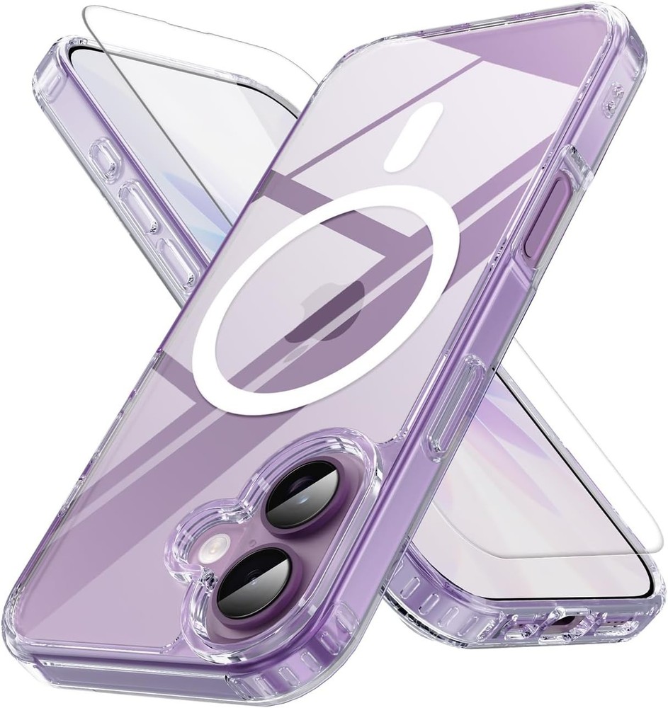 Anti-Yellowing Magnetic for iPhone 17 Case with 1 Screen Protector Clear