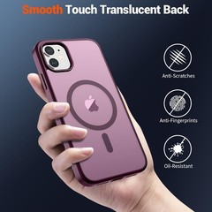Magnetic for iPhone 12 Case/iPhone 12 Pro Case Slim Translucent Matte Shockproof