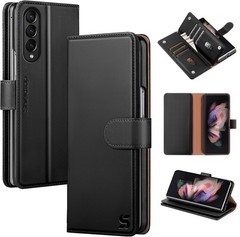 Samsung Galaxy Z Fold 3 Wallet Case with Card Holder, RFID Blocking PU Leather C