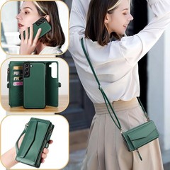 Samsung Galaxy A55 5G Wallet Case for Women, RFID Blocking Card Holder, Blackish