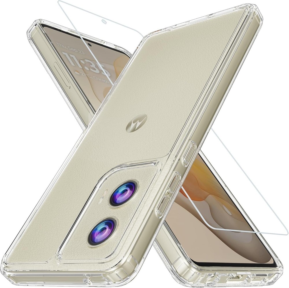 For Motorola Moto G Stylus 5G 2024 Clear Case W/ 1x Screen Protector, Soft Cover
