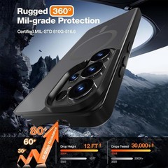 For Samsung Galaxy S26 Ultra Magnetic Matte Case 6.9-Inch Slim Translucent Black