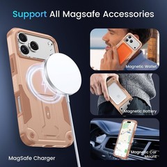 3 in 1 for iPhone 17 Pro Max Case, Invisible Kickstand, HD Screen Protector, Cam