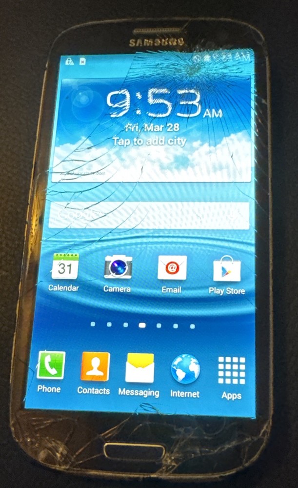 Samsung Galaxy S3 SCH-I535 Black (Verizon) 16GB Fast Ship Fair Used Cracked