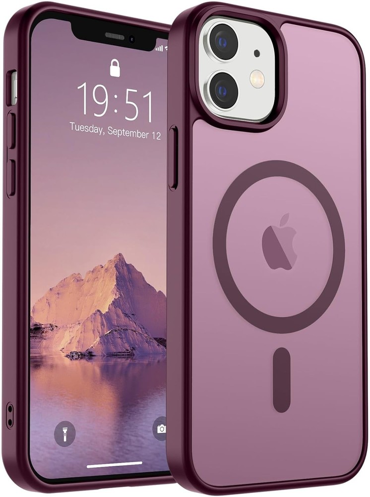 Magnetic for iPhone 12 Case/iPhone 12 Pro Case Slim Translucent Matte Shockproof