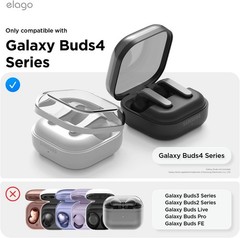 Armor Case with Carabiner for Galaxy Buds 4 Pro & 4, Black Silicone Cover