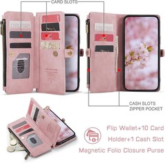 for Moto G Stylus 5G (2025 & 2026) Case, RFID Blocking Leather Flip Wallet Rose
