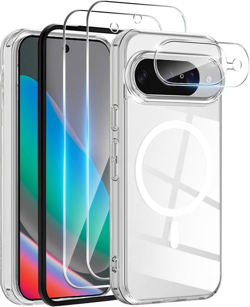 Magnetic for Google Pixel 10 Case, 2X Screen Protector & 1X Camera Lens Protecto