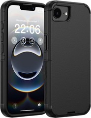 Case & Screen Protector for iPhone 16e & iPhone 17e Slim Tough Shockproof Black