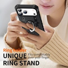1. For iPhone 17 Pro Max Case, Kickstand, Heavy-Duty Magnet Car Mount, Black