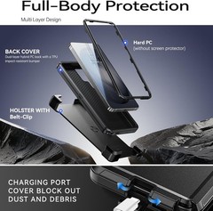 Samsung Galaxy S26 Ultra Case with Belt Clip Holster, Heavy Duty Protection Blac
