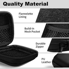 Portable EVA Earbud Case Organizer Bag SD Card Earphone Accessories Carabiner