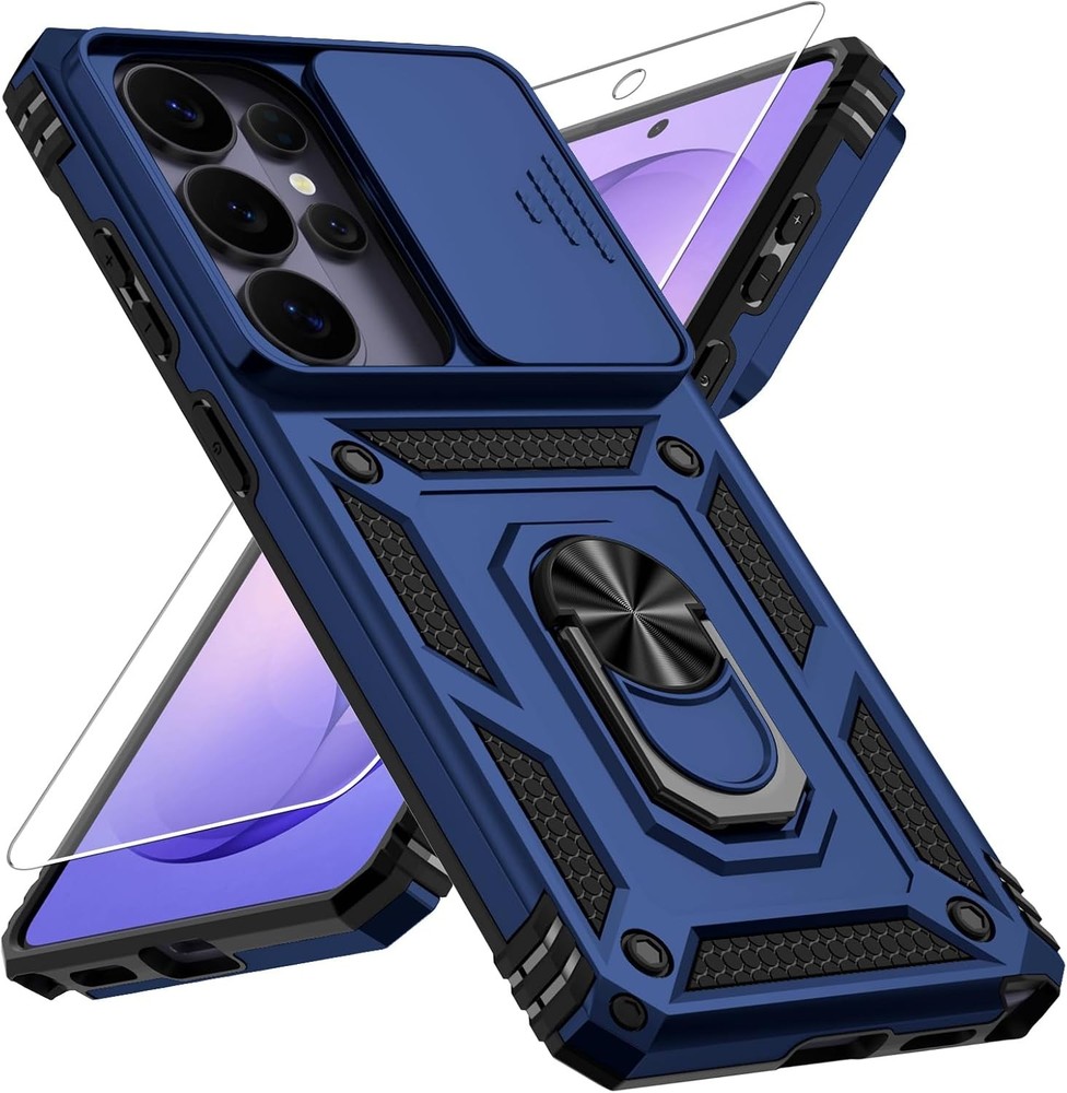 Vinve Navy Blue Case for Samsung Galaxy S26 Ultra, Kickstand, Lens Cover & Prote