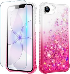 iPhone 17e Case with Screen Protector Glitter Sparkle Flowing Quicksand Waterfal