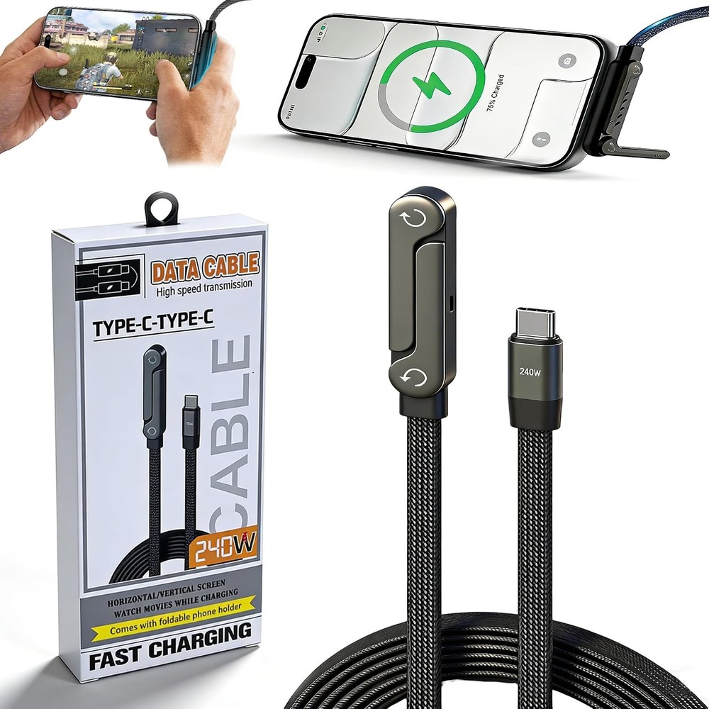 240W Fast Charger Adapter for iPhone 17 16 15, Samsung Galaxy S25 S24 Ultra, 5FT