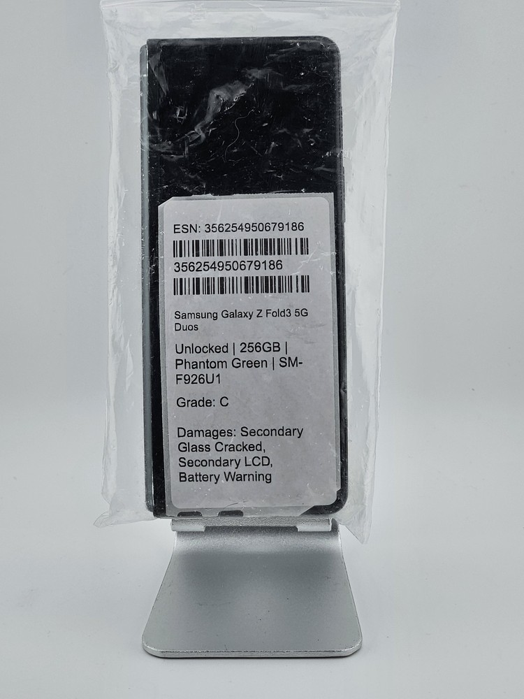 Samsung Galaxy Z Fold3 5G(Unlocked) 256GB – Phantom Green – SM-F926U1 – AS-IS