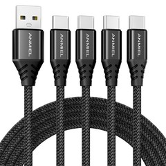 4-Pack 10ft USB 3A Fast Charge Type-C Cable for Samsung Galaxy S10, A50