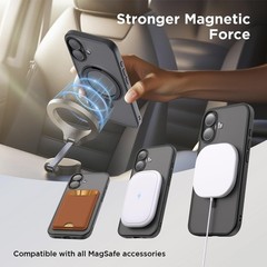 Stand Case for iPhone 17 Case with Screen Protector, 360° Rotatable Ring Kicksta
