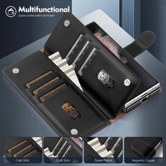 Samsung Galaxy Z Fold 3 Wallet Case with Card Holder, RFID Blocking PU Leather C