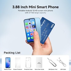 3G Mini Smartphone Unlocked Android System 3.88-Inch HD Touch Screen Mini Dua…