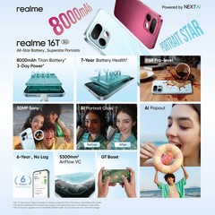realme 16T 5G Unlocked | 8000 mAh Battery | Dimensity 6300 | FedEx Shipping