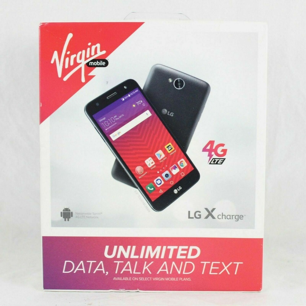SEALED Virgin Mobile LG X Charge Smartphone LGSP320AVP Titan Black 16GB Phone
