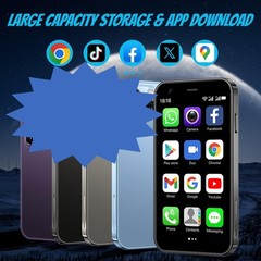 Mini Smartphone XS15,3G 3.0 Inch HD 2GB+16GB Android 8.1 1000mAh Dual Sim Qua…