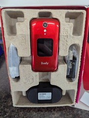 Alcatel Lively Jitterbug 2 Flip Phone Red For Seniors Tested and Works CLEAN