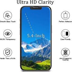2PCS Screen Protector for iPhone 13 Mini 6.1 Inch Tempered Glass Anti Scratch Bu